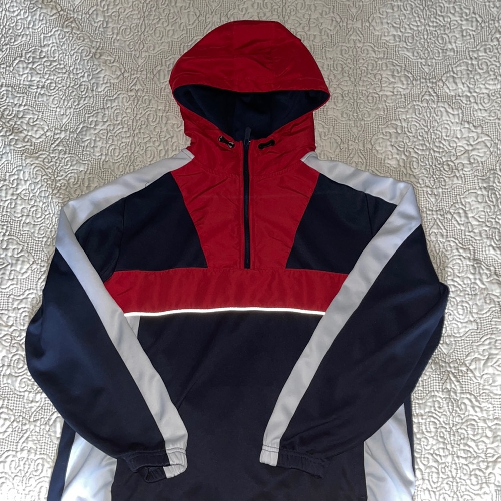 Blue Red and White Fleece Sweater